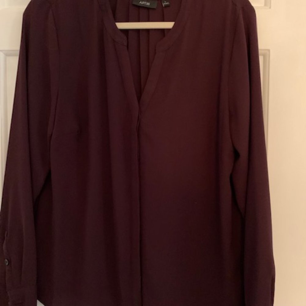 Dark plum colored women's blouse
